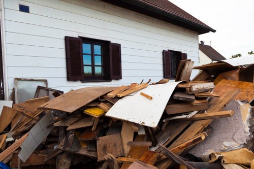 Professional waste removal team handling business waste